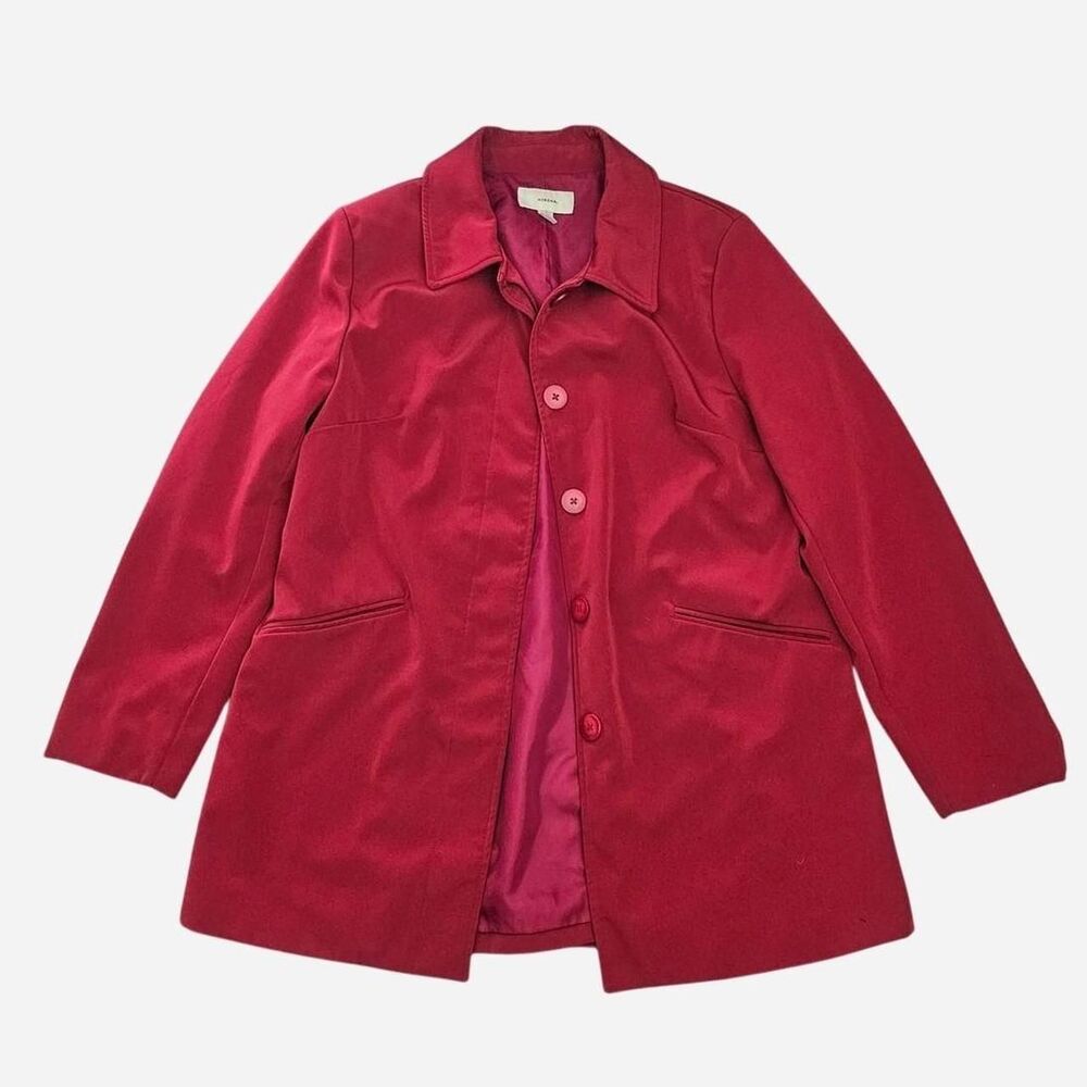 merona red vintage y2k 90s long blazer coat